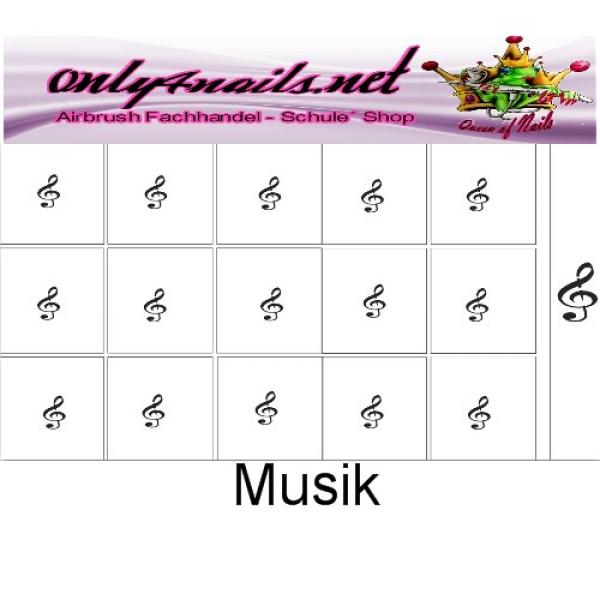 Nailart Schablone 15er Karte Musik