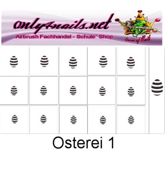 Nailart Schablone 15er Karte Osterei 1